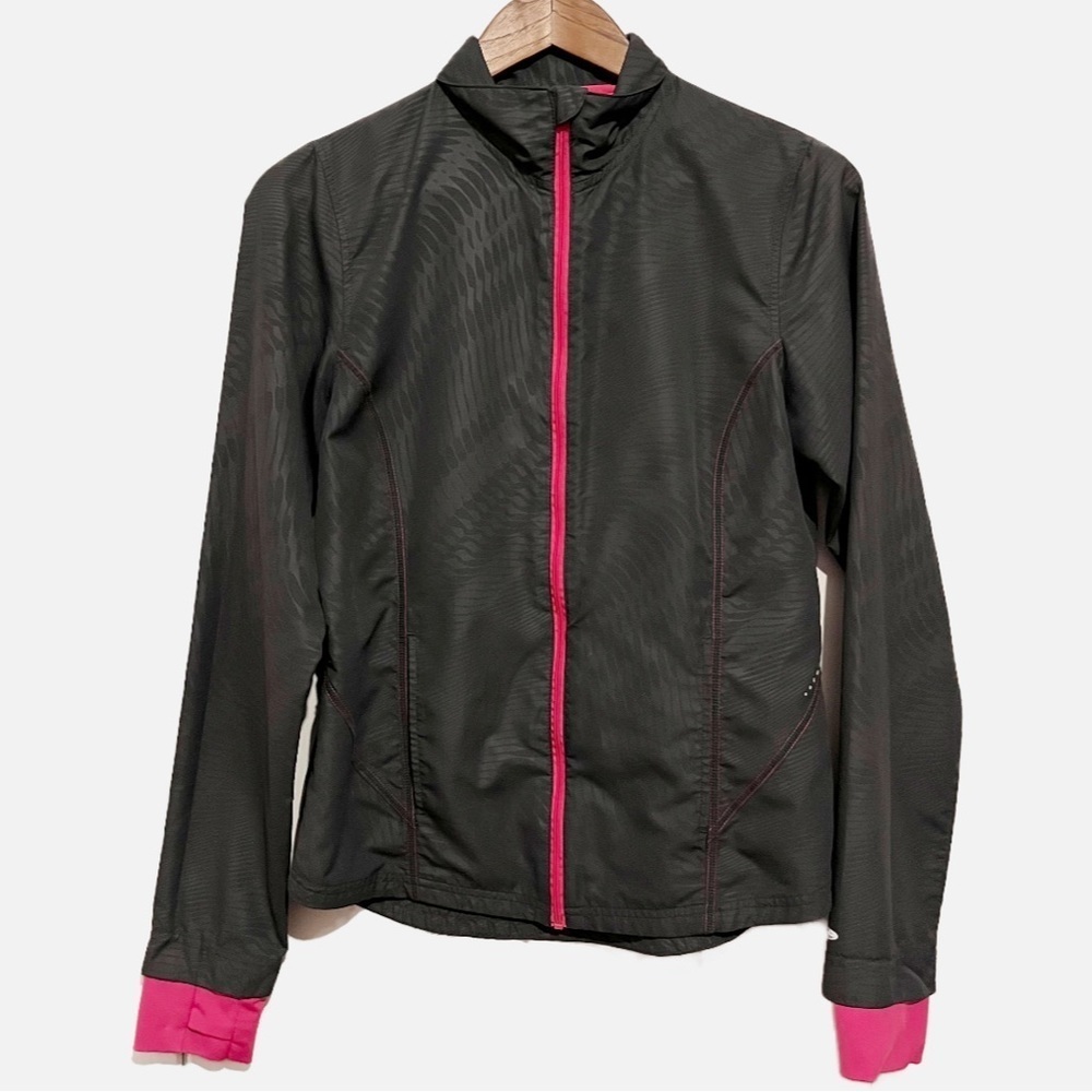 Champion Dark Grey and Pink Lighweight Running Jacket. Size Small.